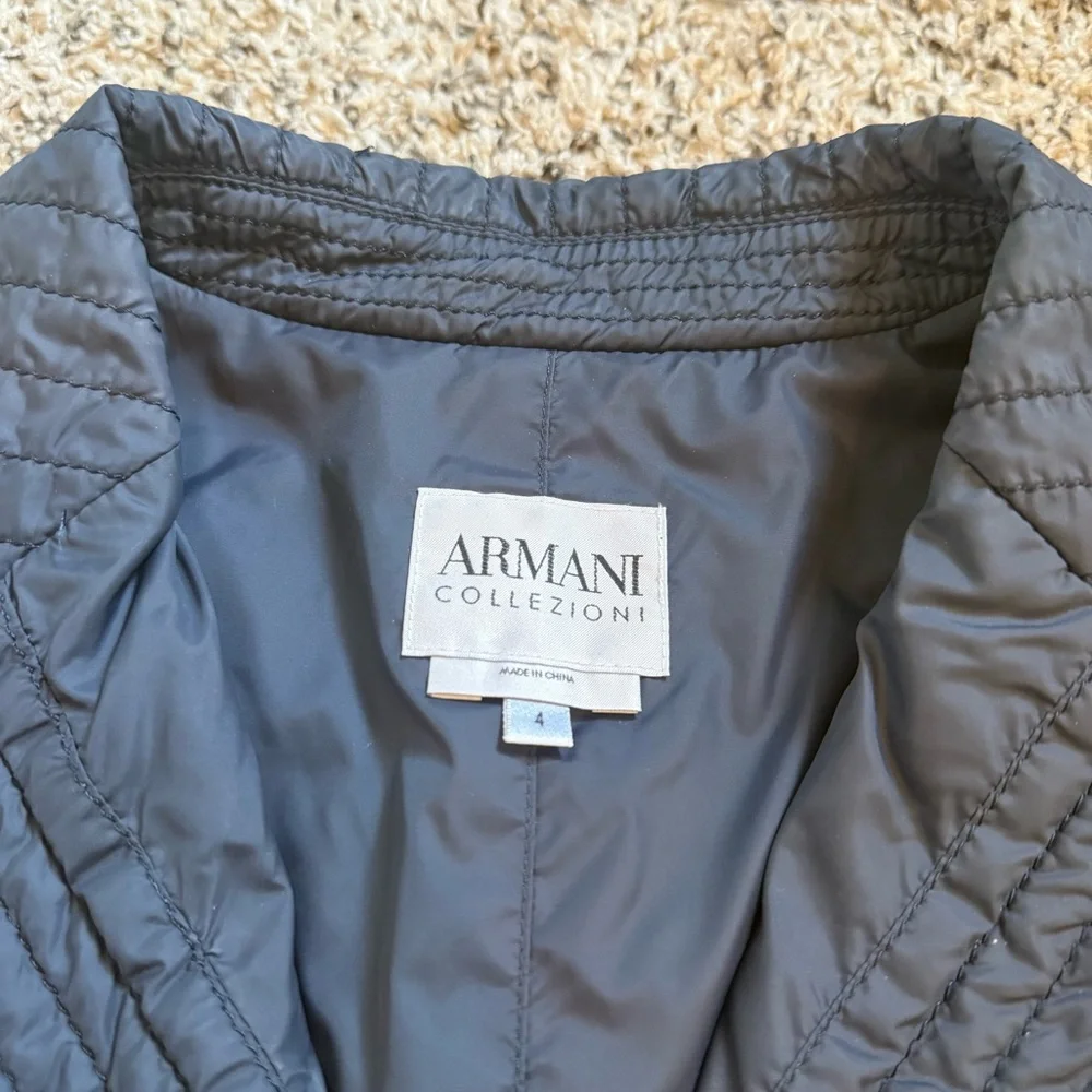 Armani Callezioni Navy Blazer Style Quilted Jacket Womens Size 4 - Picture 9 of 12